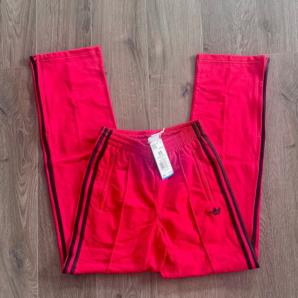 Adidas Originals Firebird Track Pants Classic Fit Red Black XS Better Scarlet - Picture 3 of 12